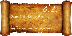 Osgyáni Levente névjegykártya